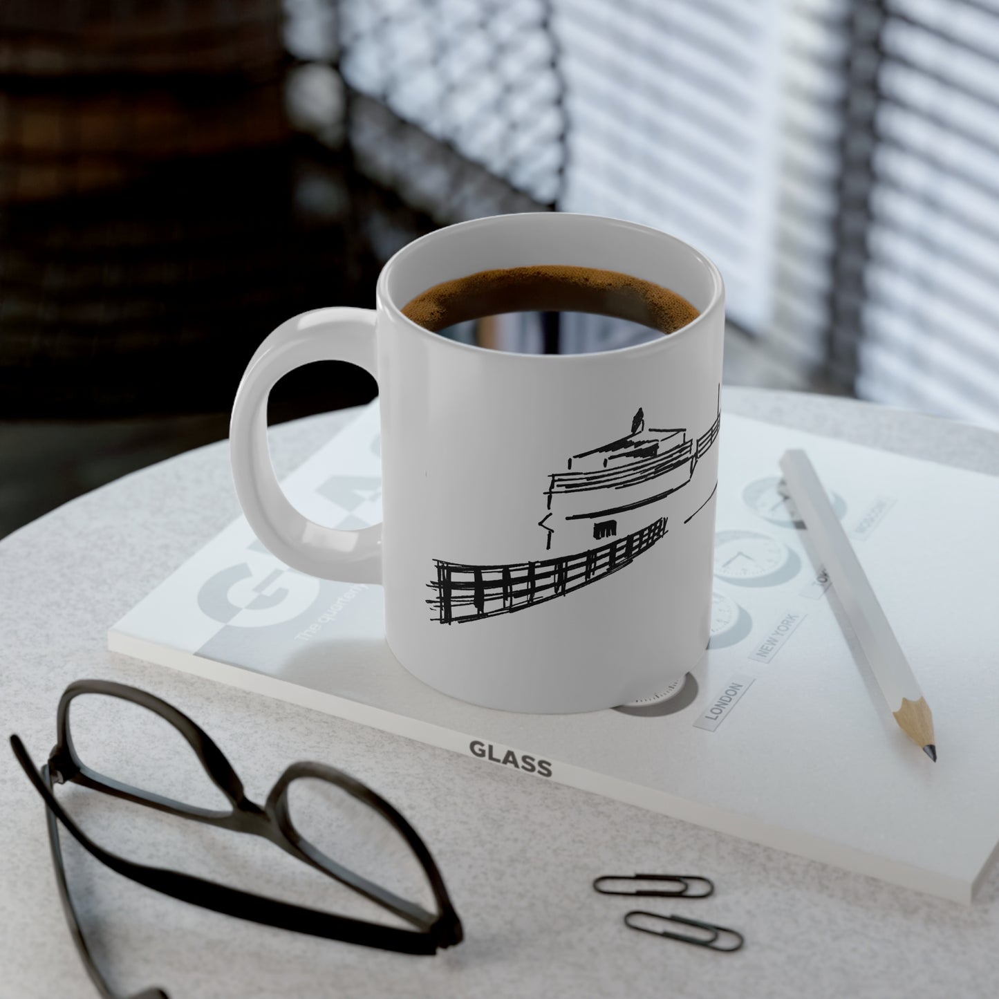 MALIBU PIER - Towers - White Ceramic Mug - 20oz