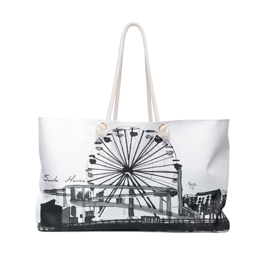 SANTA MONICA Ferris Wheel - Weekender Bag- Featuring the Original Illustration by Katina Zinner
