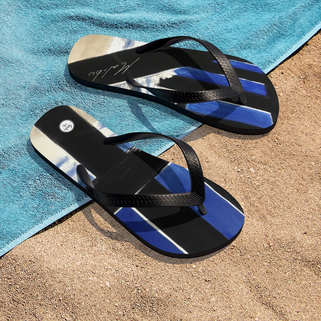 MALIBU PIER Flip-Flops with Original Painting by Artify Life