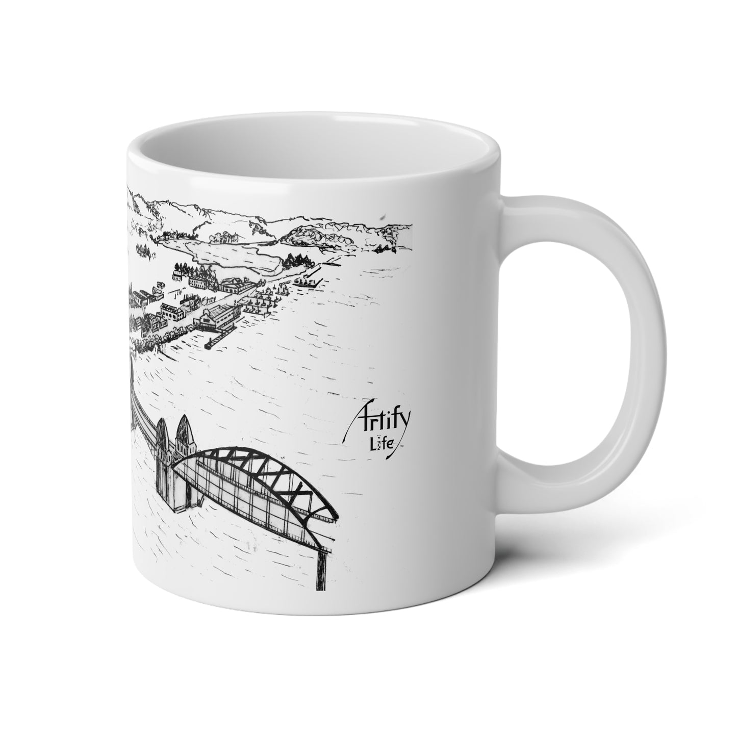 FLORENCE, OR - White Ceramic Mug - 20oz