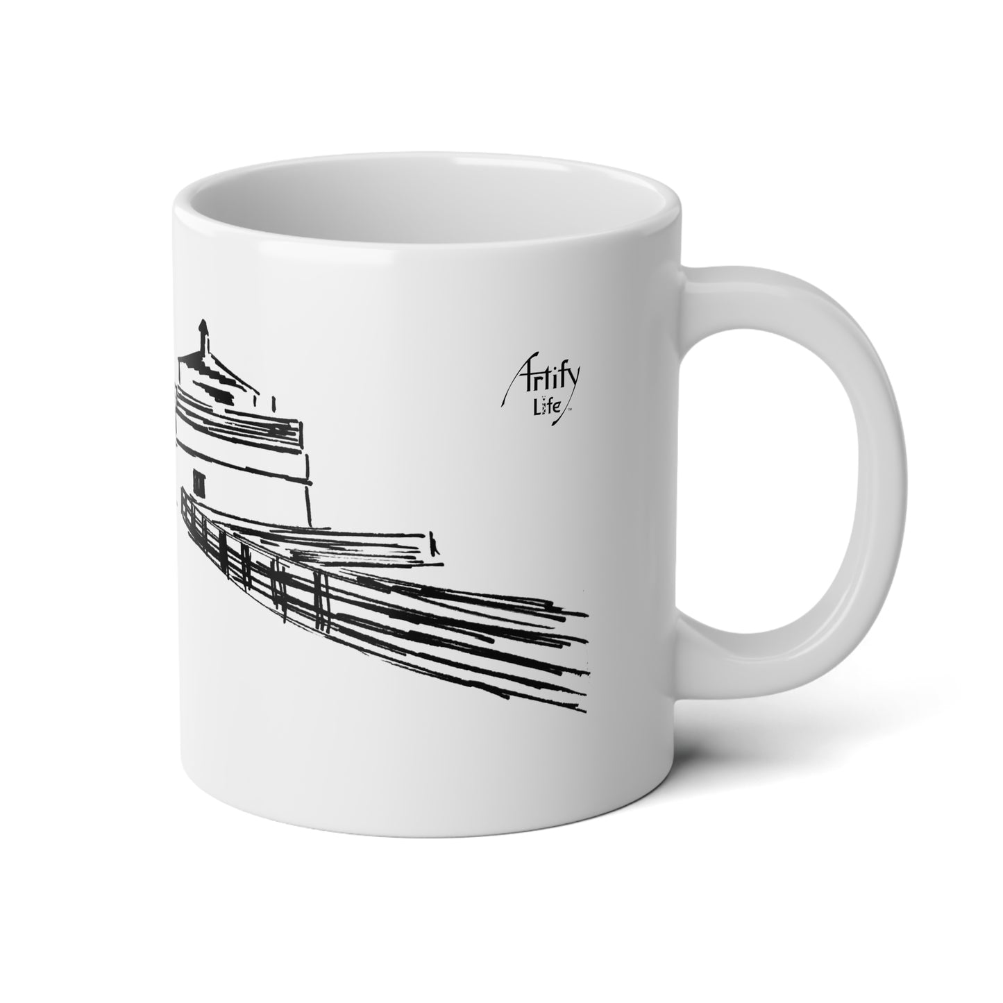 MALIBU PIER - Towers - White Ceramic Mug - 20oz