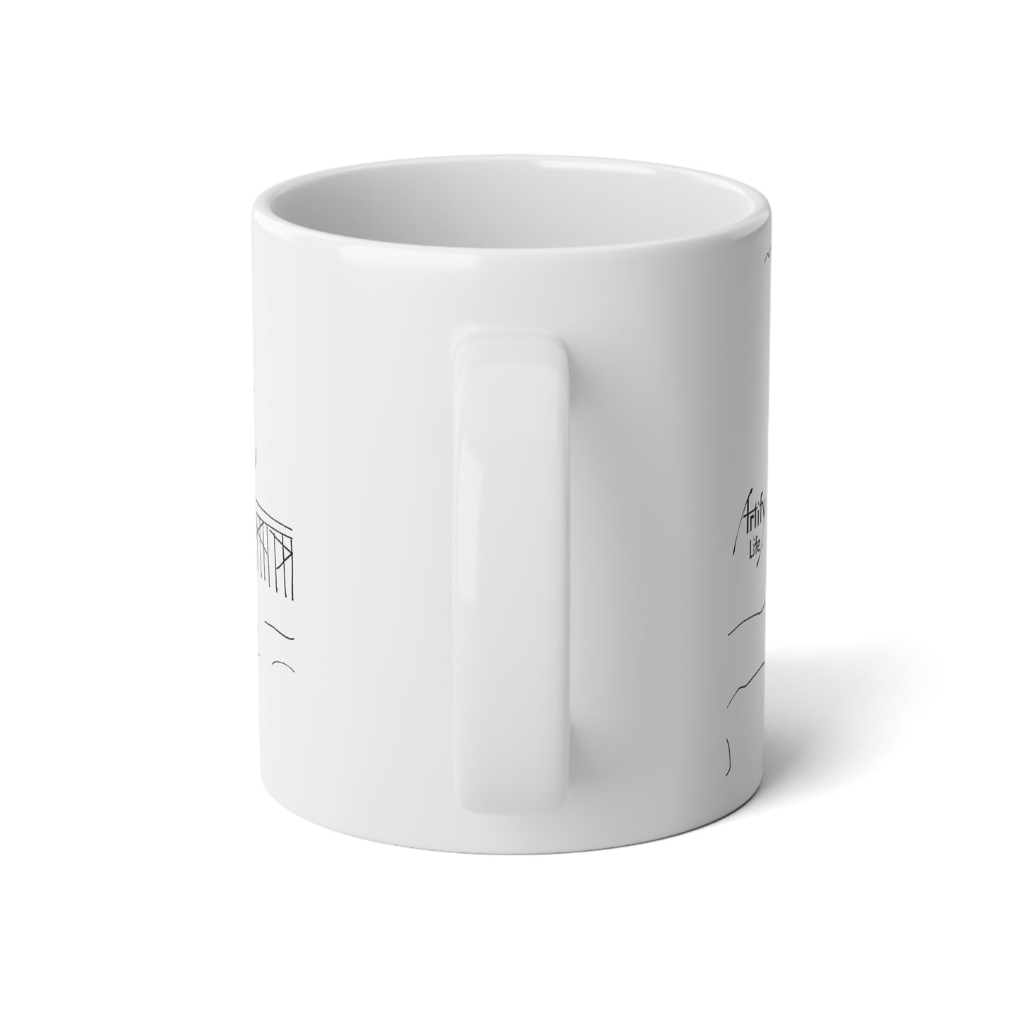 MALIBU PIER BEACH White Ceramic Mug - 20oz with ORCA Coating