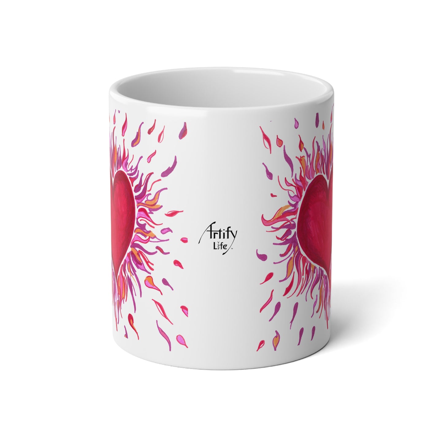 HEARTS on FIRE - White Ceramic Mug - 20oz