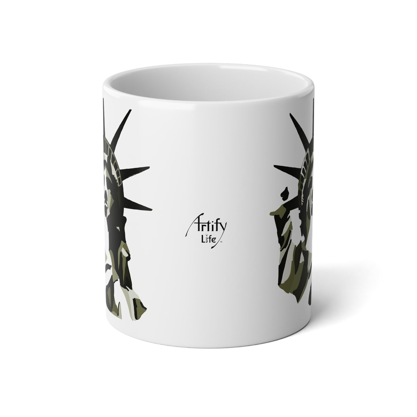 LIBERTY - Cammo - White Ceramic Mug - 20oz