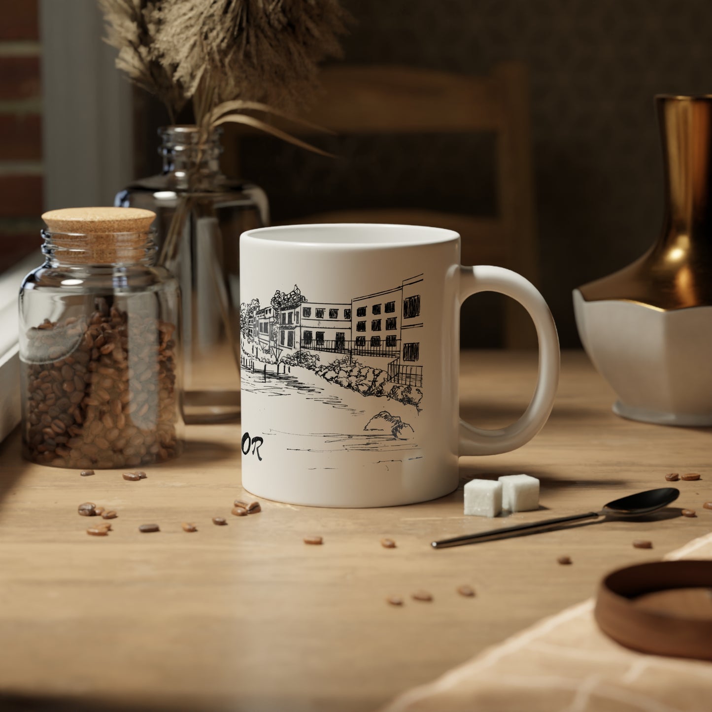 FLORENCE, OR - Pier - White Ceramic Mug - 20oz