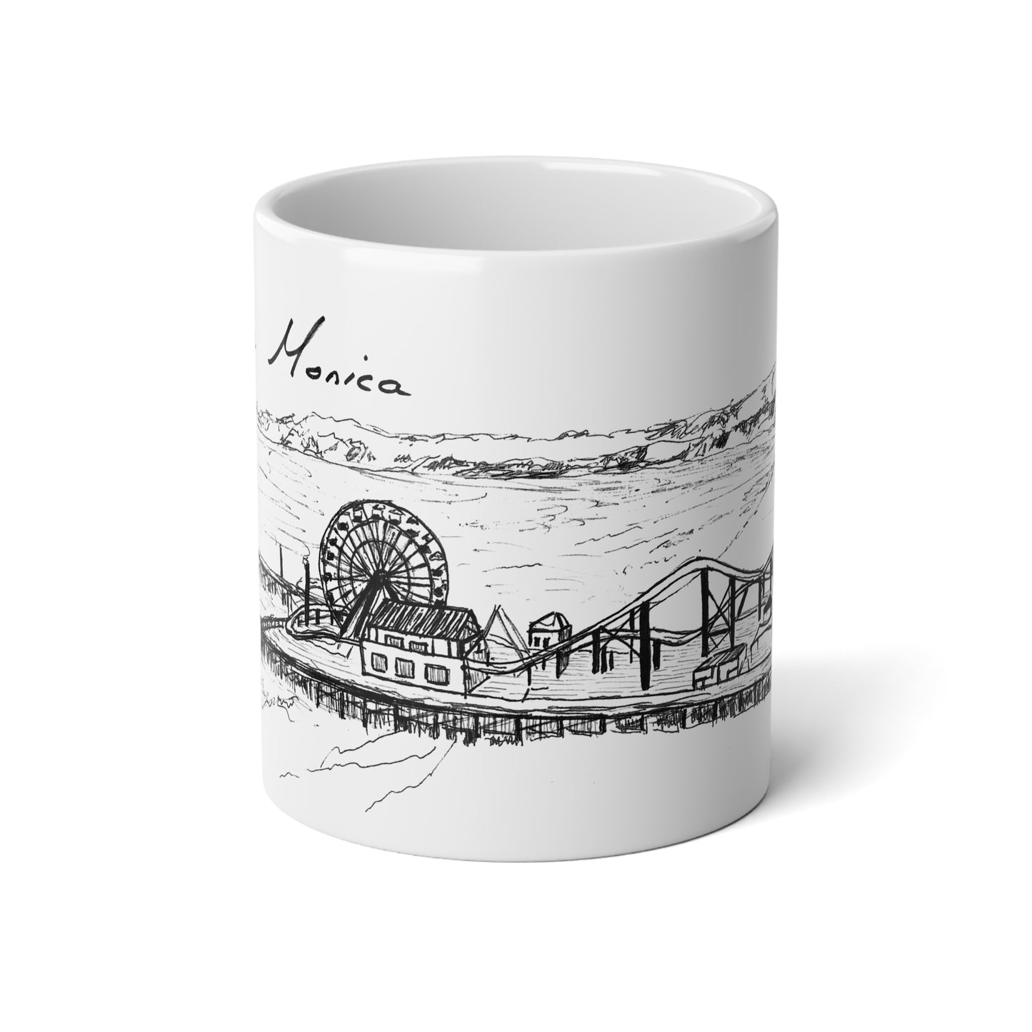 SANTA MONICA - Pier - White Ceramic Mug - 20oz