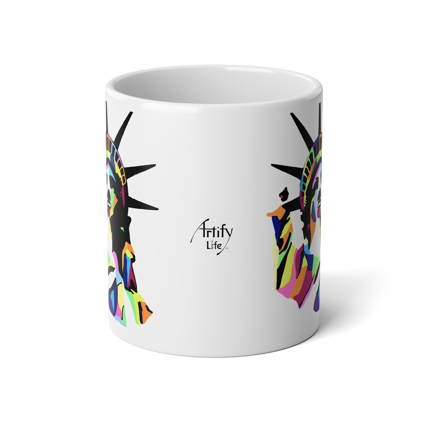 LIBERTY - White Ceramic Mug - 20oz