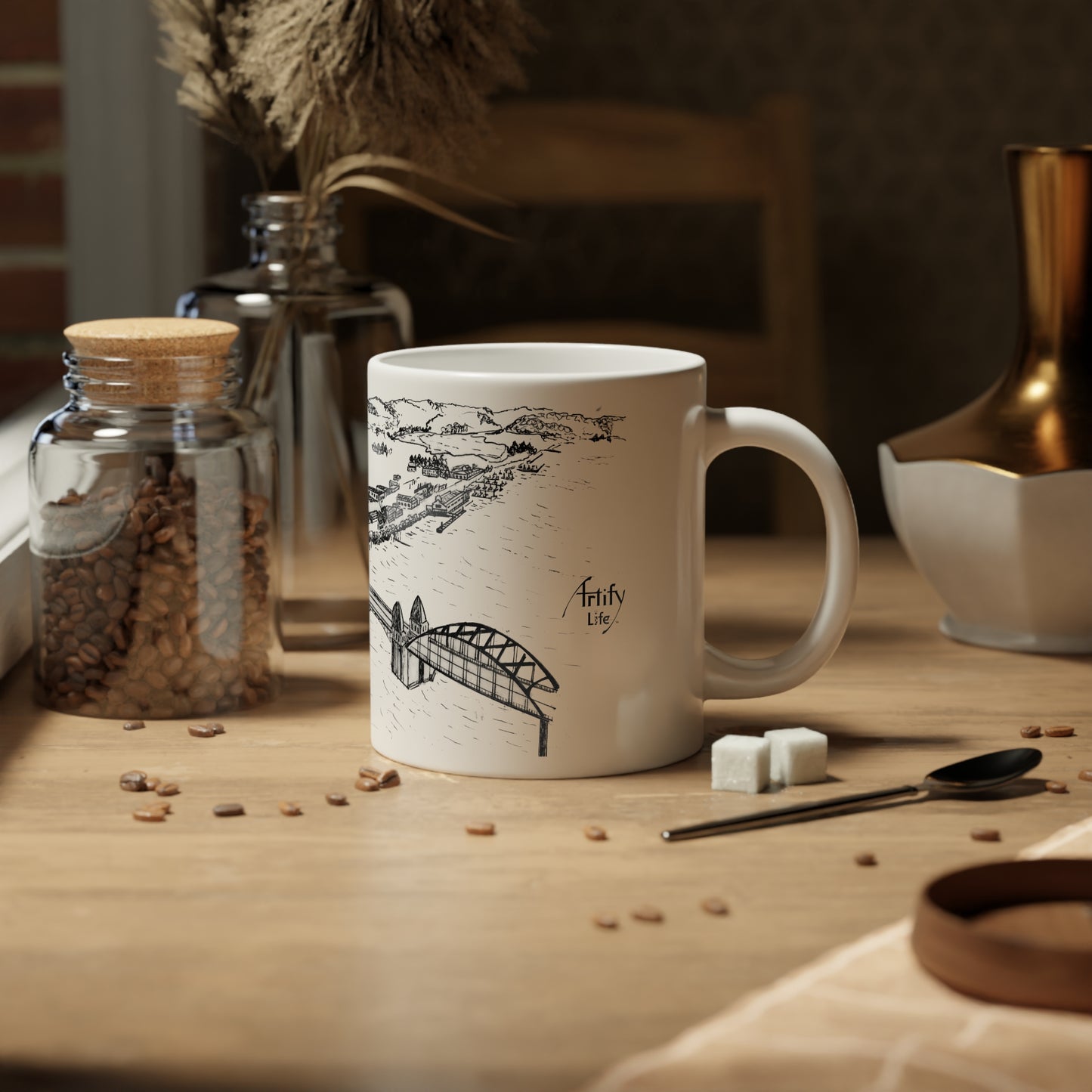 FLORENCE, OR - White Ceramic Mug - 20oz