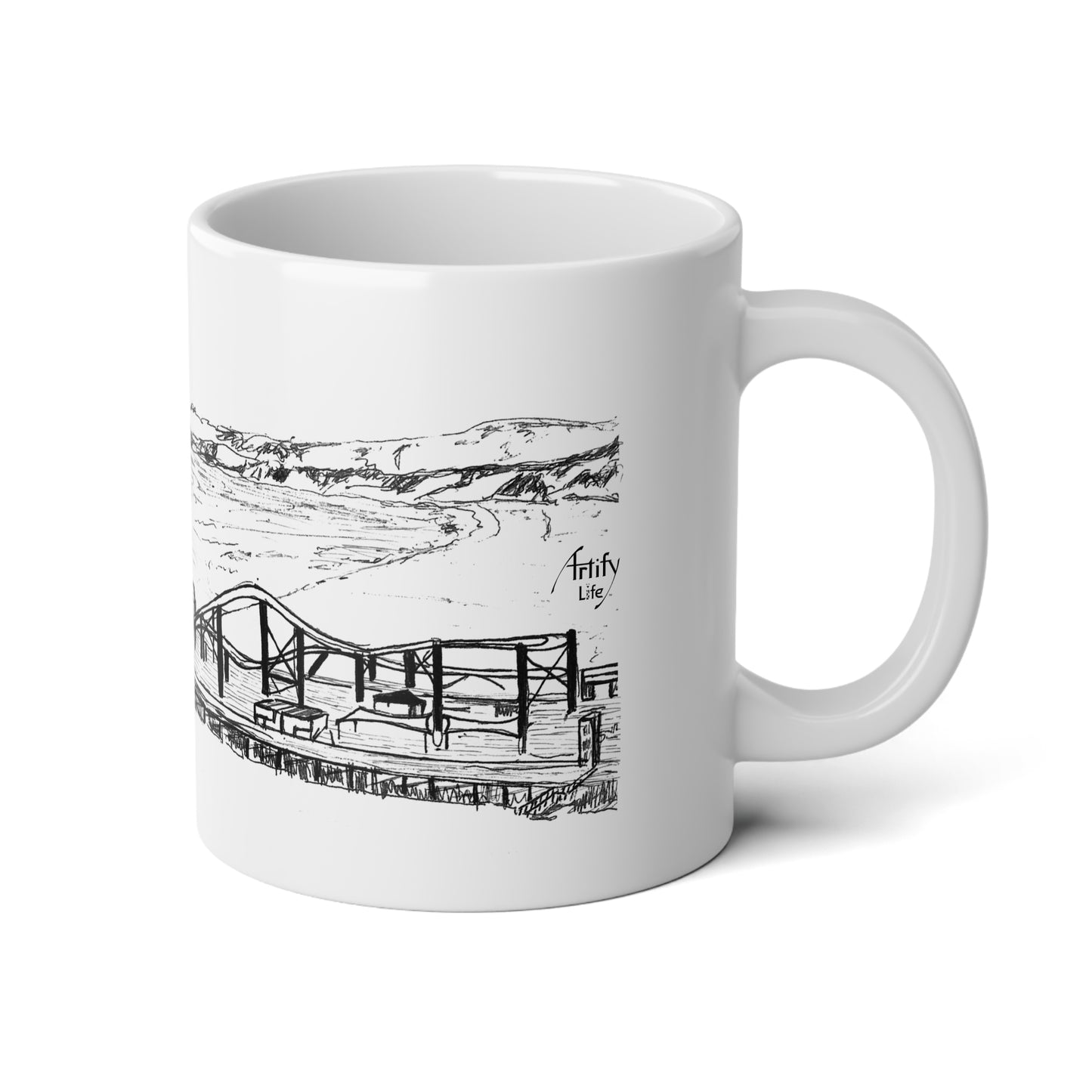 SANTA MONICA - Pier - White Ceramic Mug - 20oz