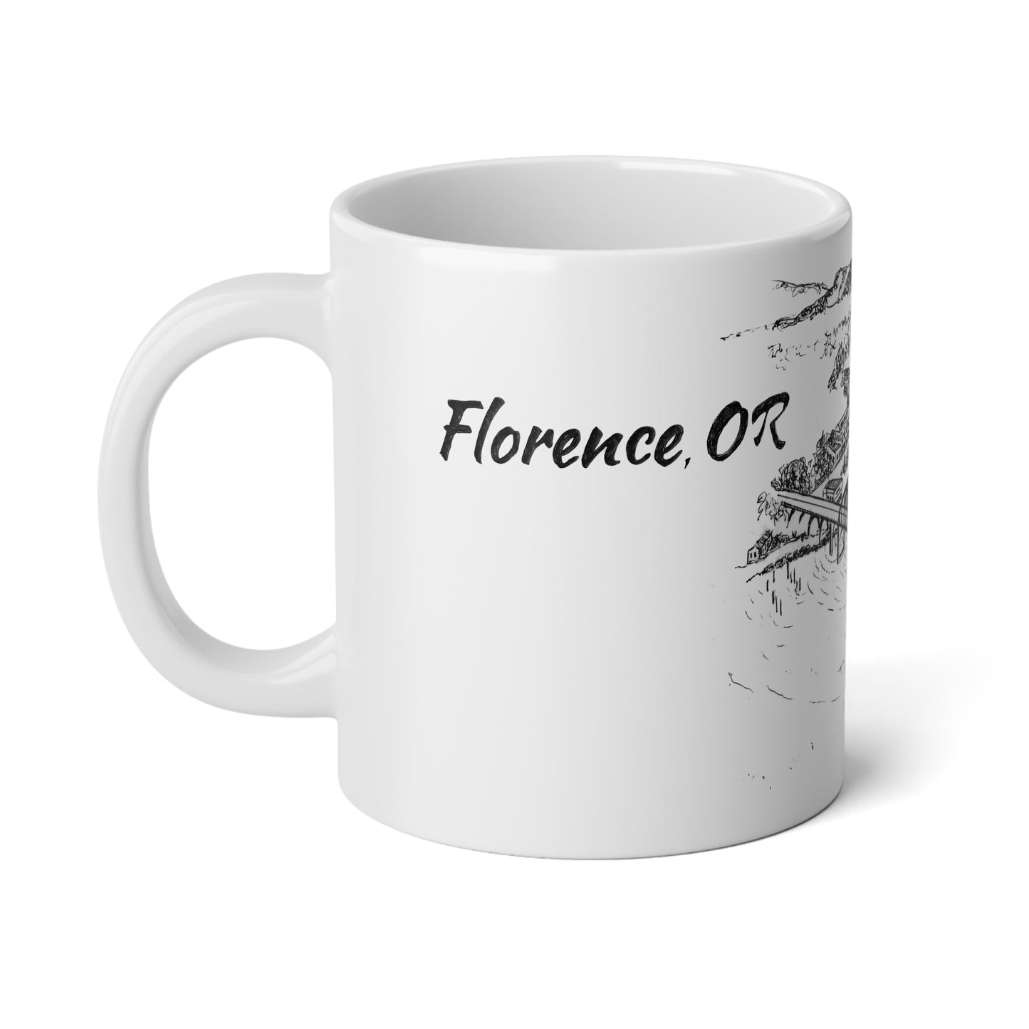 FLORENCE, OR - White Ceramic Mug - 20oz
