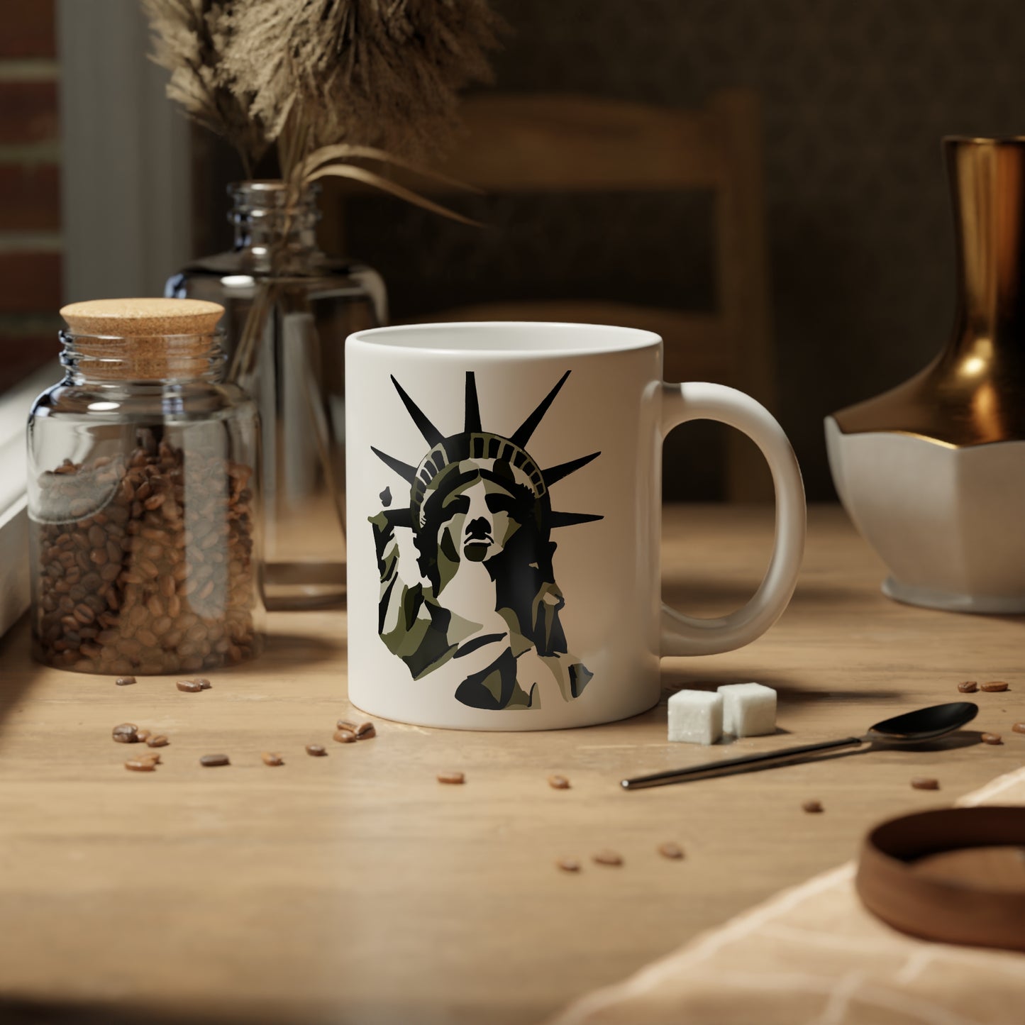 LIBERTY - Cammo - White Ceramic Mug - 20oz