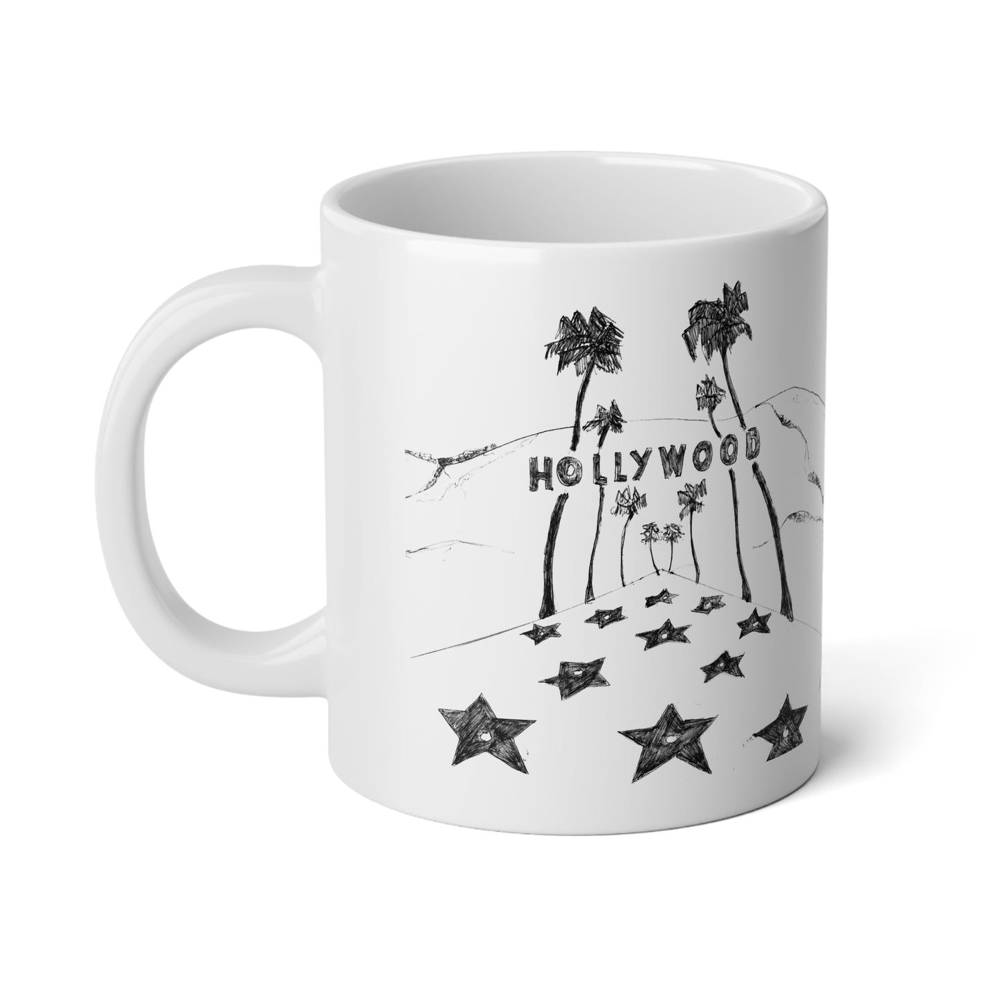 HOLLYWOOD - White Ceramic Mug - 20oz