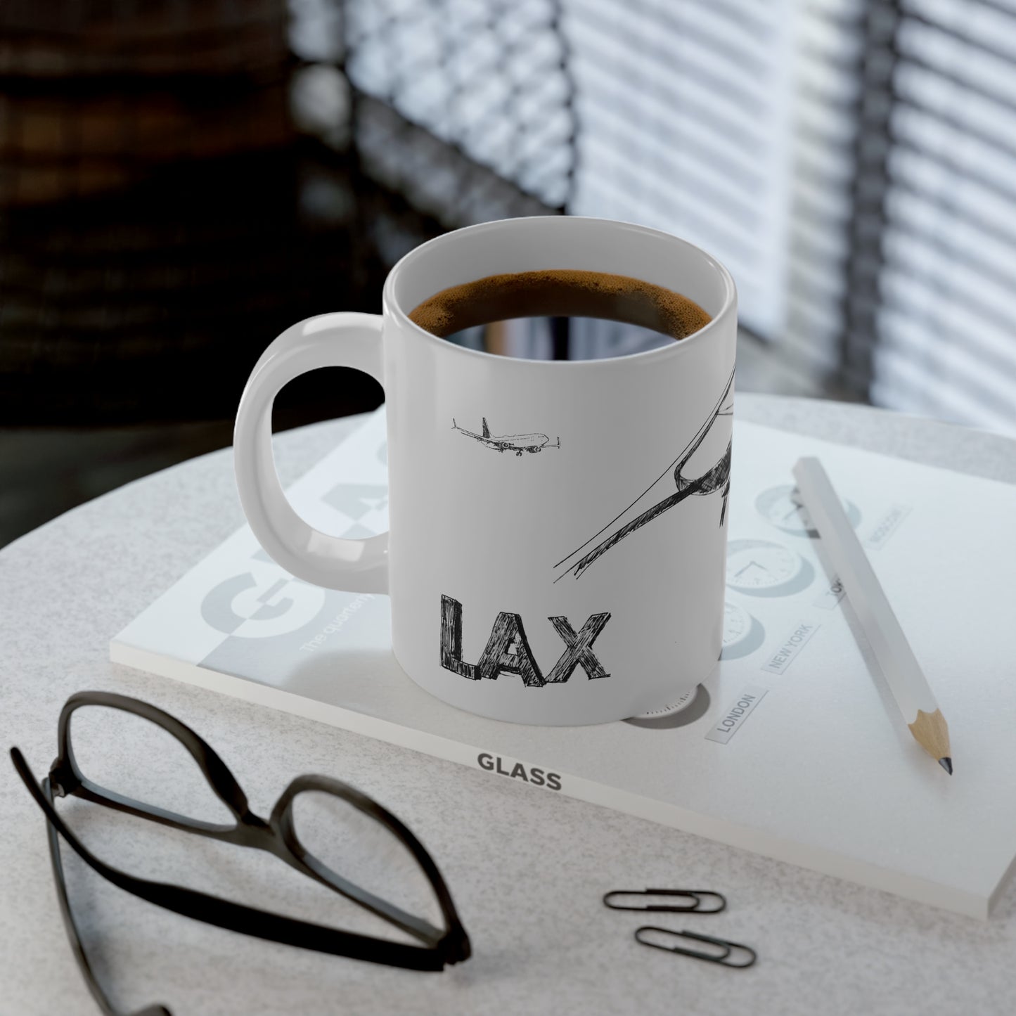 LAX - White Ceramic Mug - 20oz with ORCA Coating