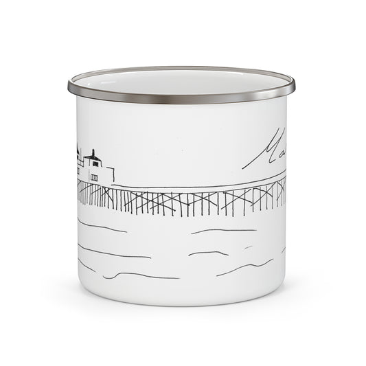 MALIBU PIER BEACH Enamel Mug