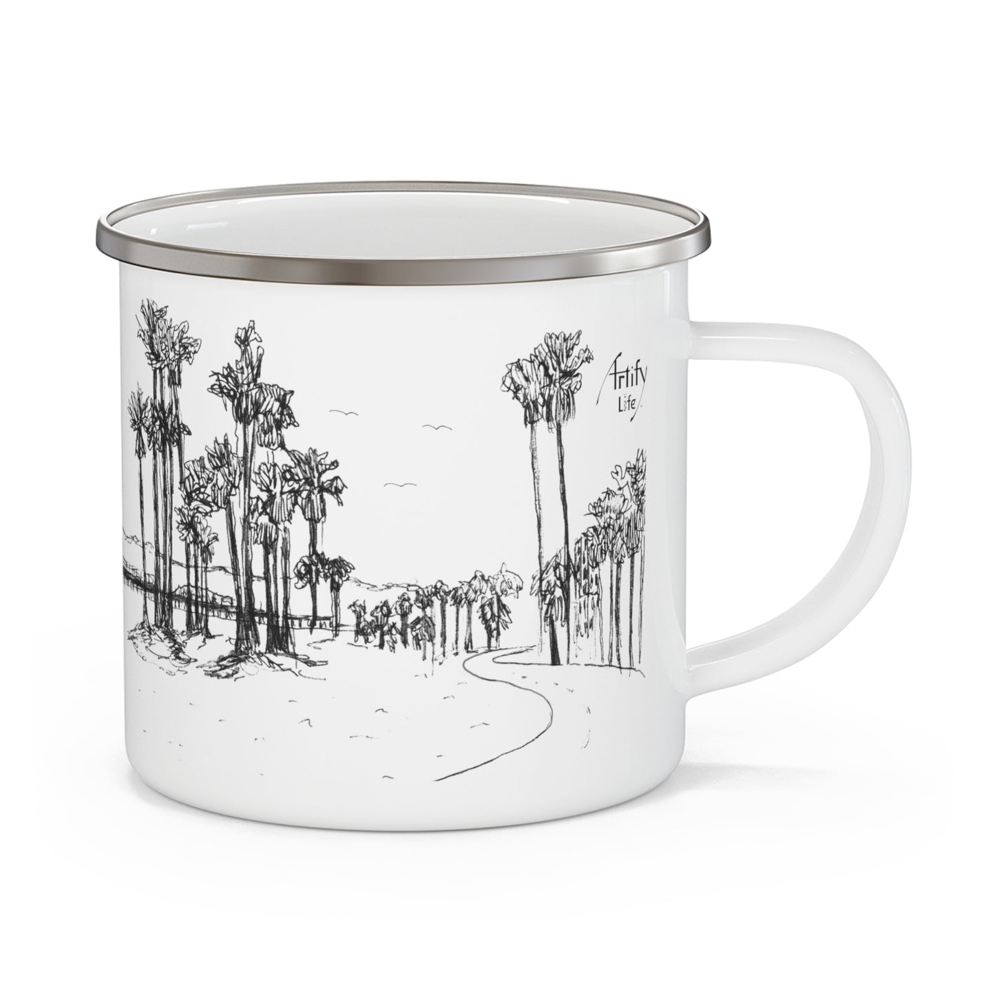 SANTA MONICA Bike Path - 12oz Enamel Mug