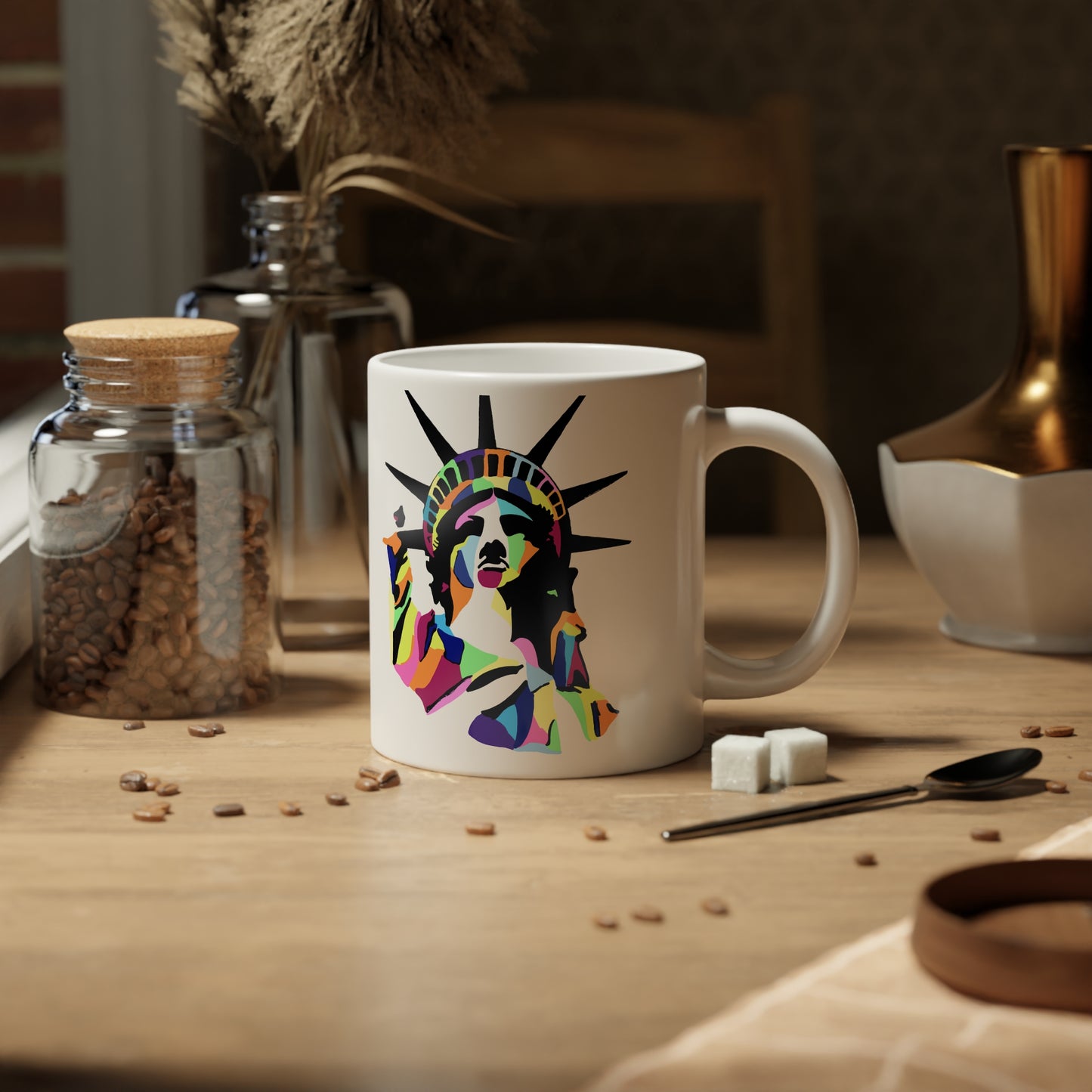 LIBERTY - White Ceramic Mug - 20oz
