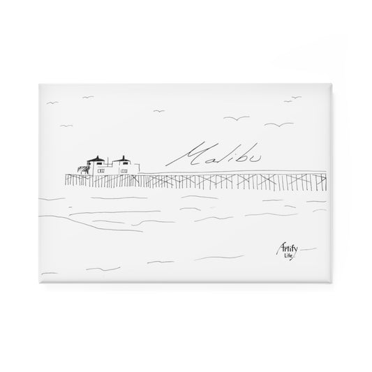 MALIBU PIER Beach - Magnet Featuring the Original Illustration by Katina Zinner