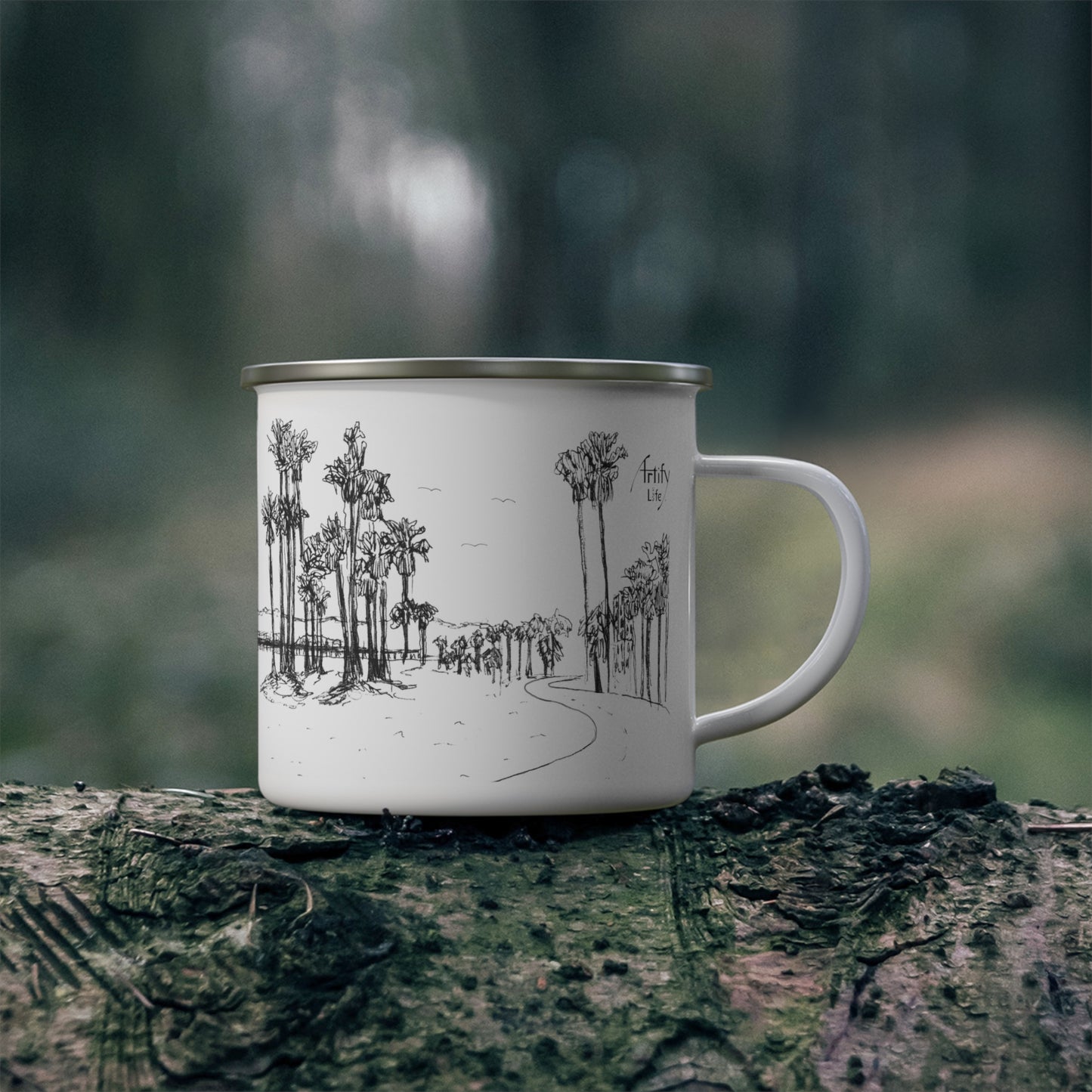 SANTA MONICA Bike Path - 12oz Enamel Mug