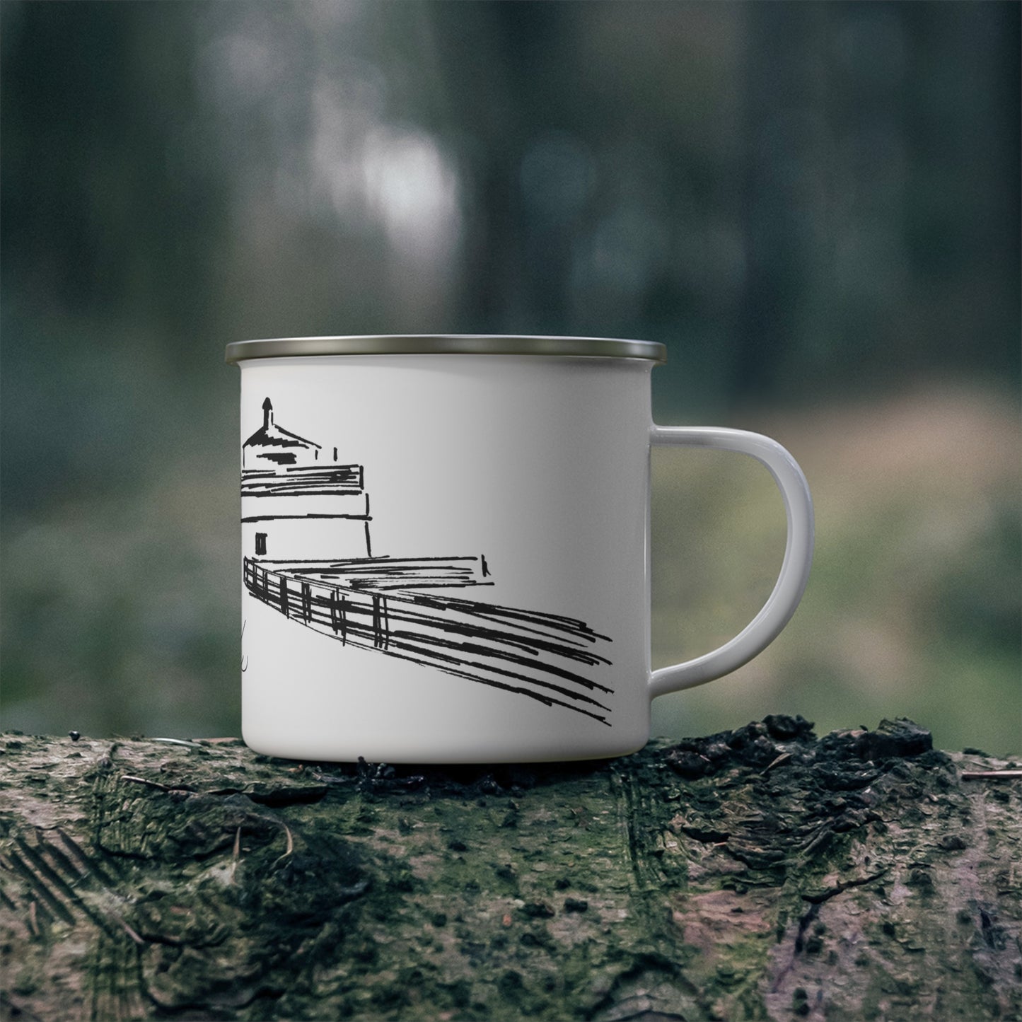 MALIBU PIER TOWERS Enamel Mug