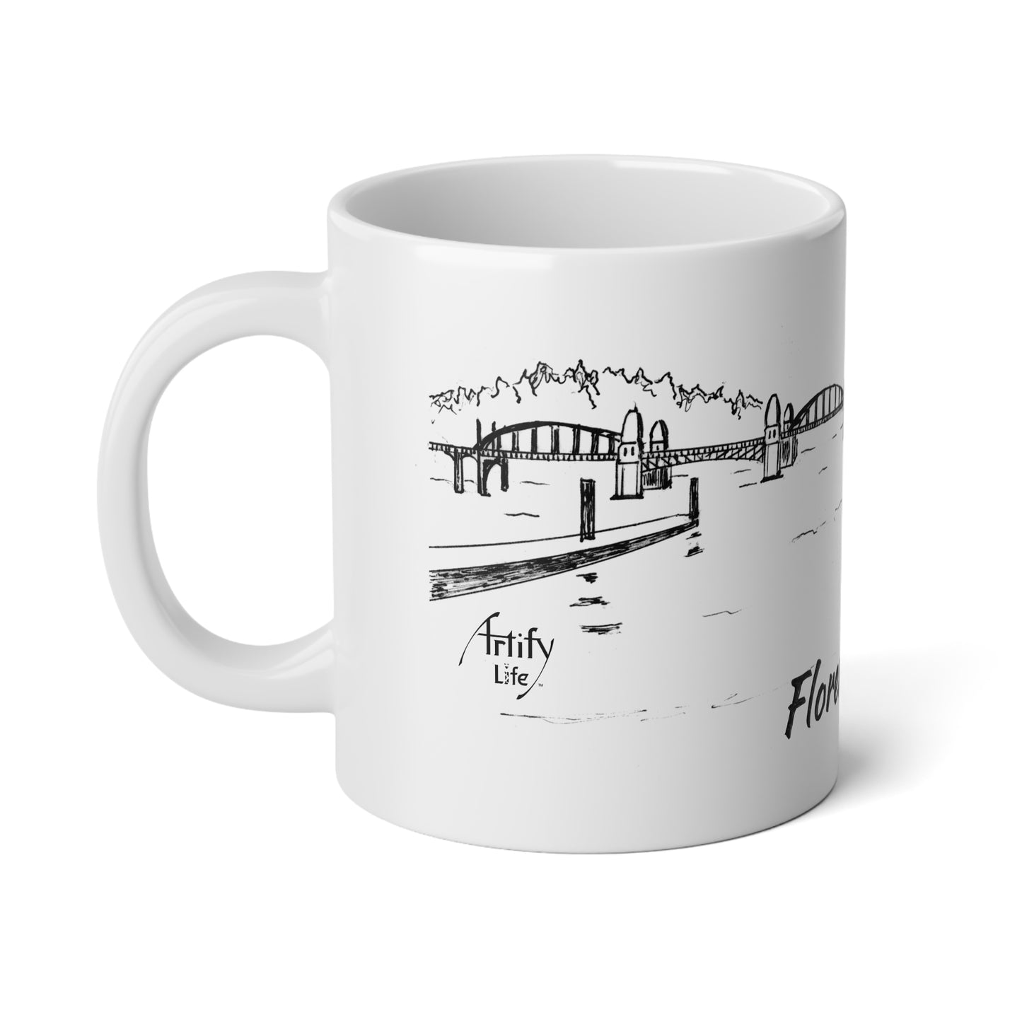 FLORENCE, OR - Pier - White Ceramic Mug - 20oz