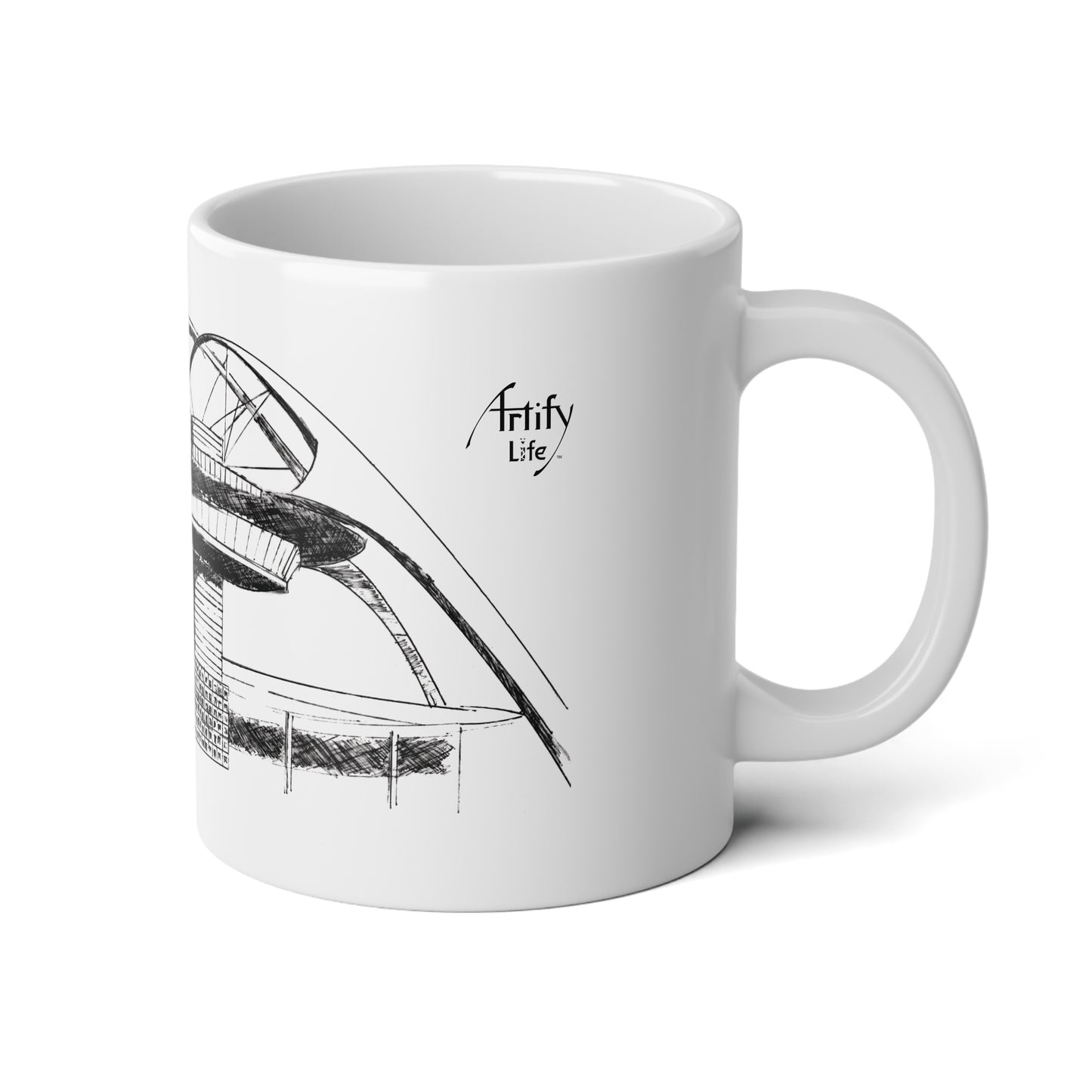 LAX - White Ceramic Mug - 20oz with ORCA Coating