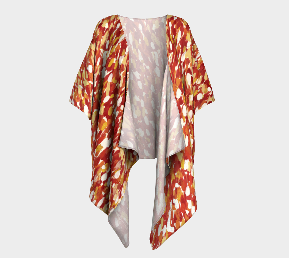 CORAL BLOOM Draped Kimono
