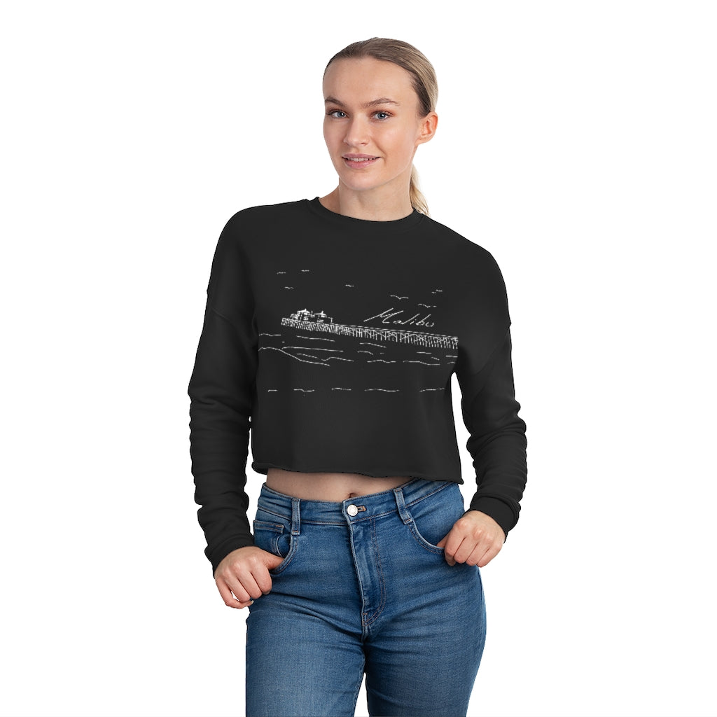 MALIBU PIER Beach - Women's Cropped Sweatshirt
