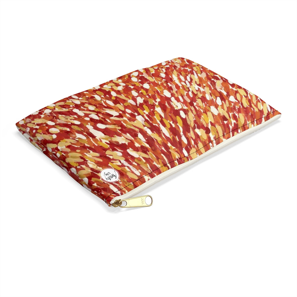 CORAL BLOOM Painted Pouch