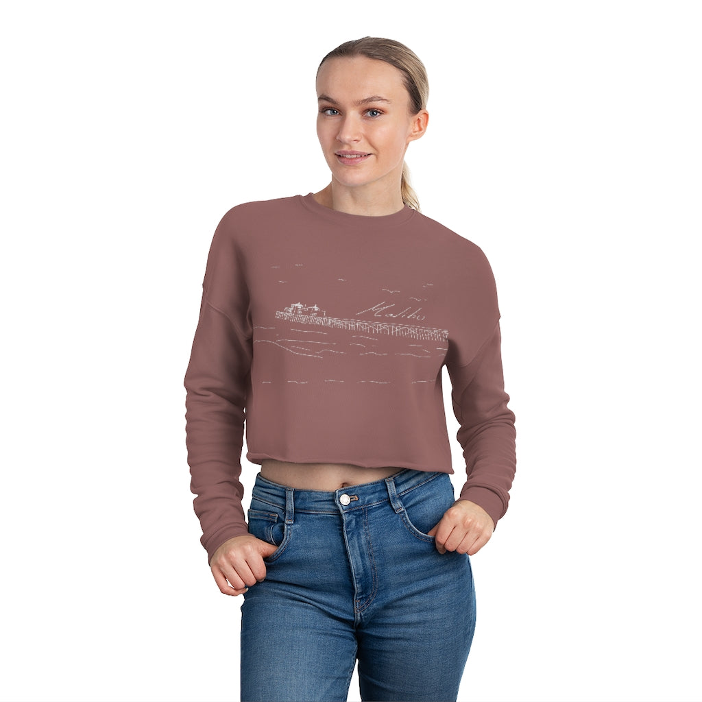 MALIBU PIER Beach - Women's Cropped Sweatshirt